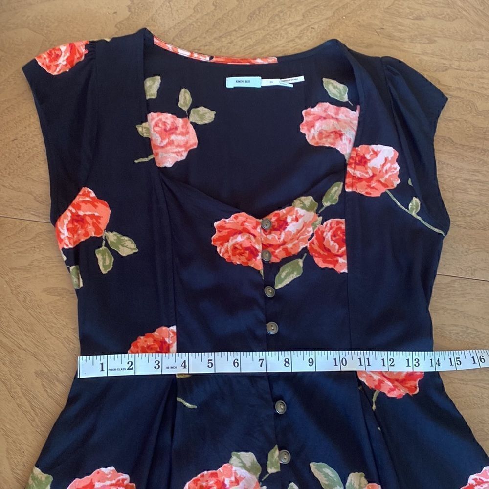 Urban Outfitters Kimchi Blue Black Rose Print Lace Up Romper Playsuit Size XS - Picture 10 of 14